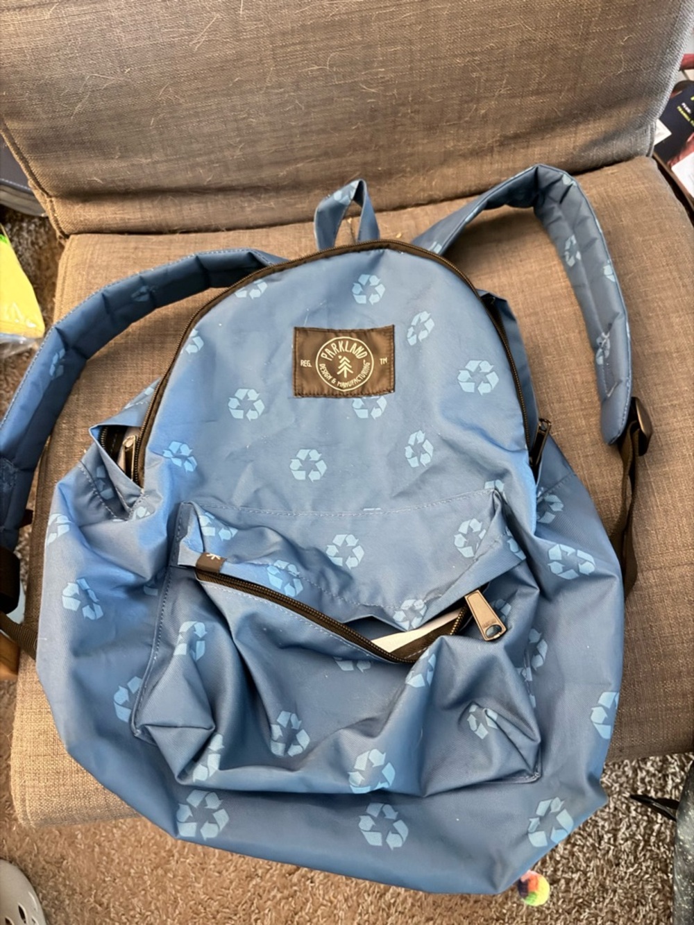 Parkland Blue Recycled Print Backpack